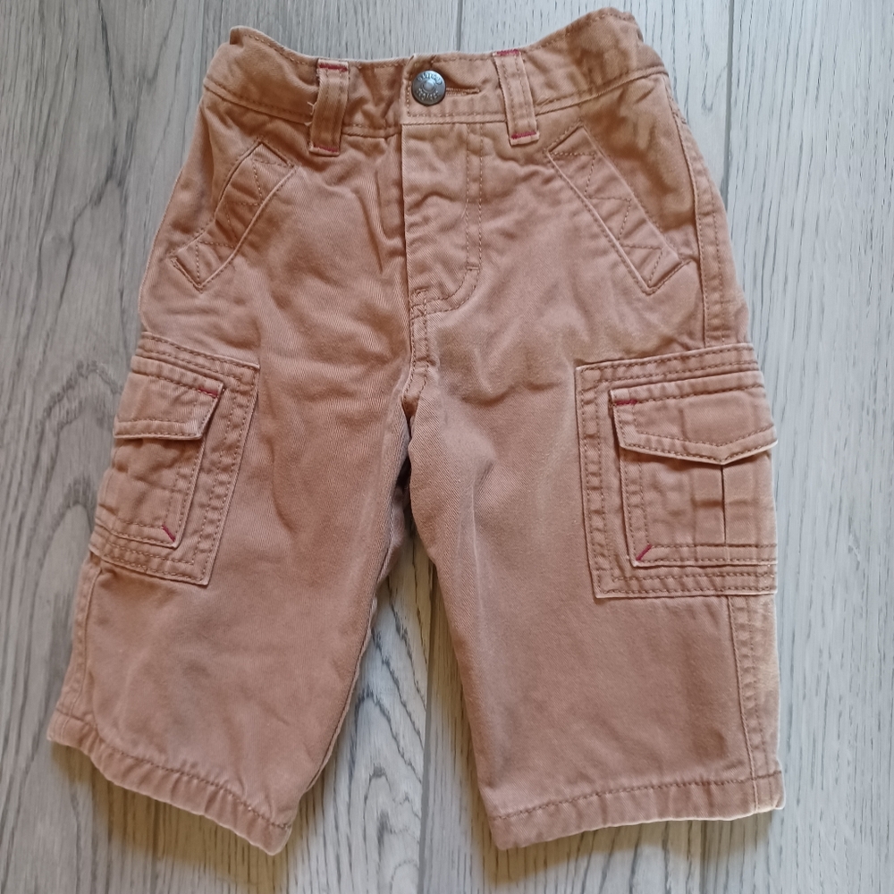 Baby Gap Light Brown, Red And Black Plaid Flannel Lined Pants Size 6-12 Months